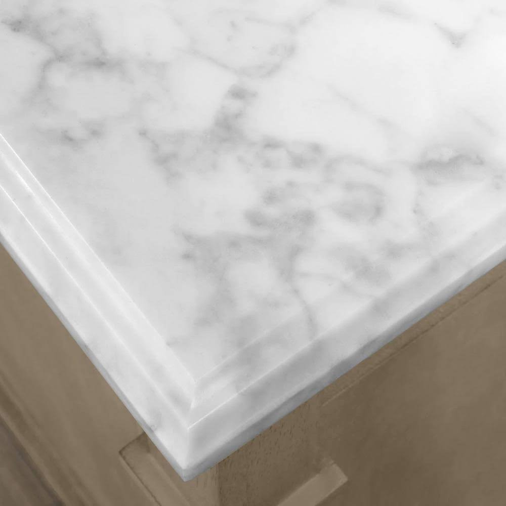 Antique Oak Bath Vanity with Carrara Marble Vanity Top in White G305