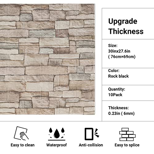 10 Pack Self-Adhesive Faux Stone Wall Panel T4921