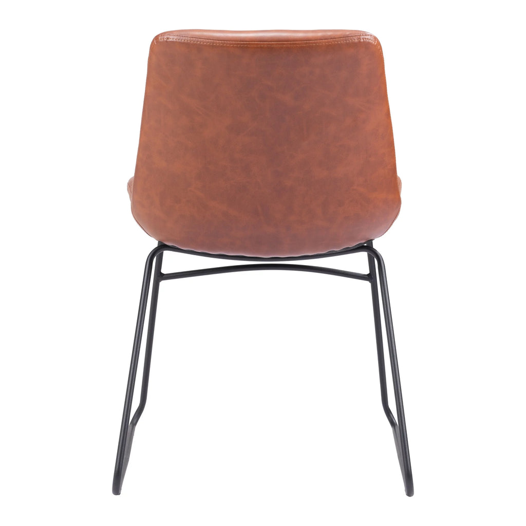 Dining Chair Set of 2 Vintage Brown T4958