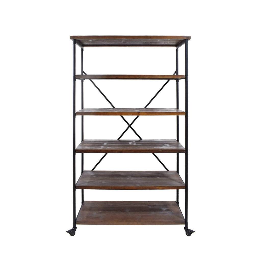 Industrial 5-Shelf Bookcase, Black Finish B7372