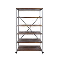 Industrial 5-Shelf Bookcase, Black Finish B7372