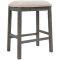 Beige 2-Piece Counter Height Wood Kitchen Dining Stools G4903