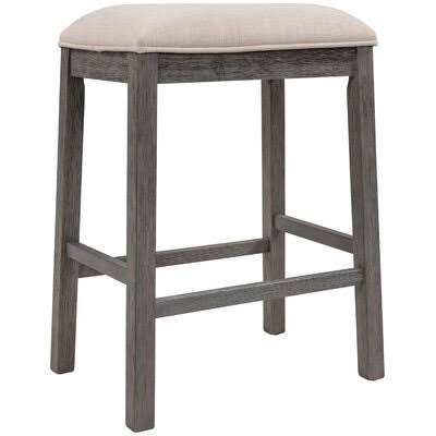 Beige 2-Piece Counter Height Wood Kitchen Dining Stools G4903