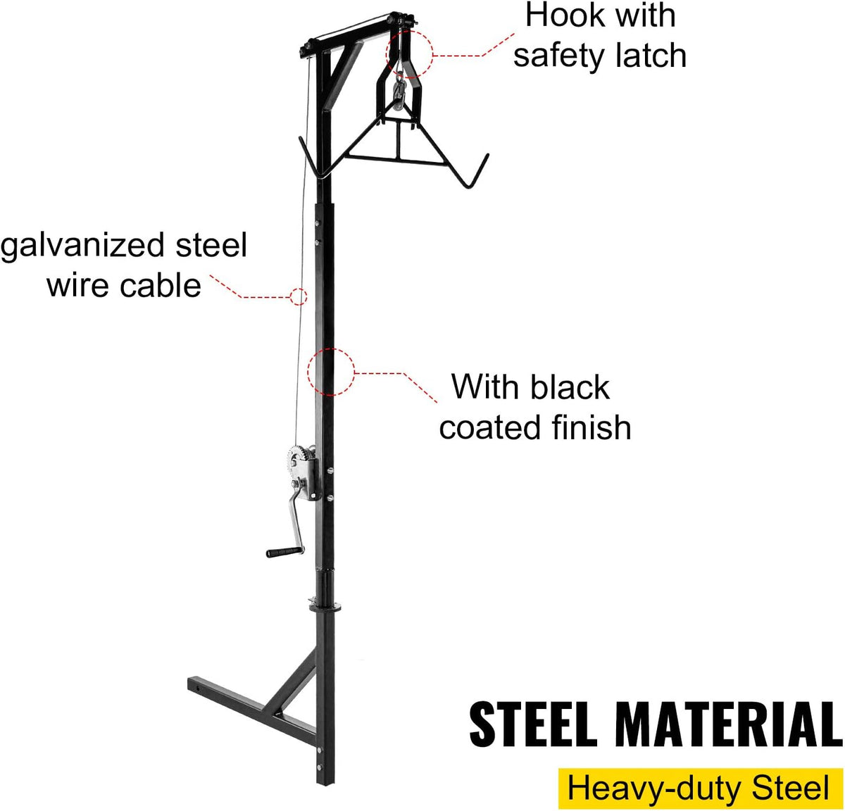 400lbs Capacity Heavy Duty Steel Hitch Mounted Deer Hoist S93102