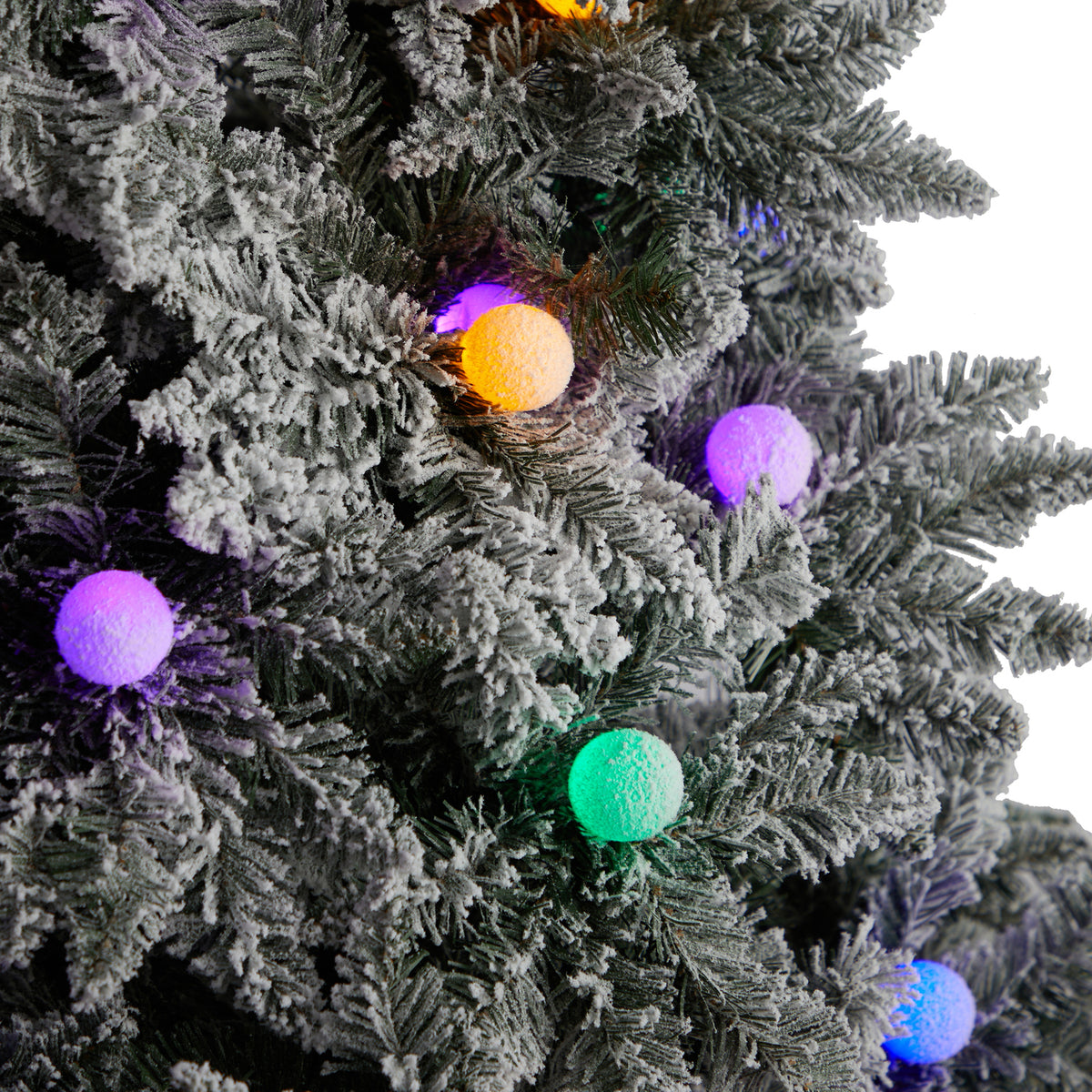 9.5Ft. Artificial Christmas Tree With 150 Multi Color Globe Bulbs And 2297 Bendable Branches K6717