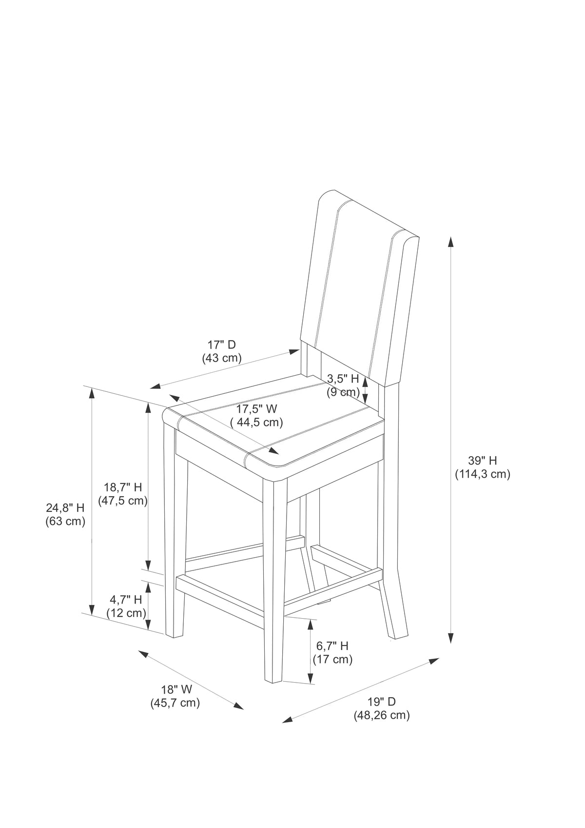 Dark Brown Bar Stool W16274