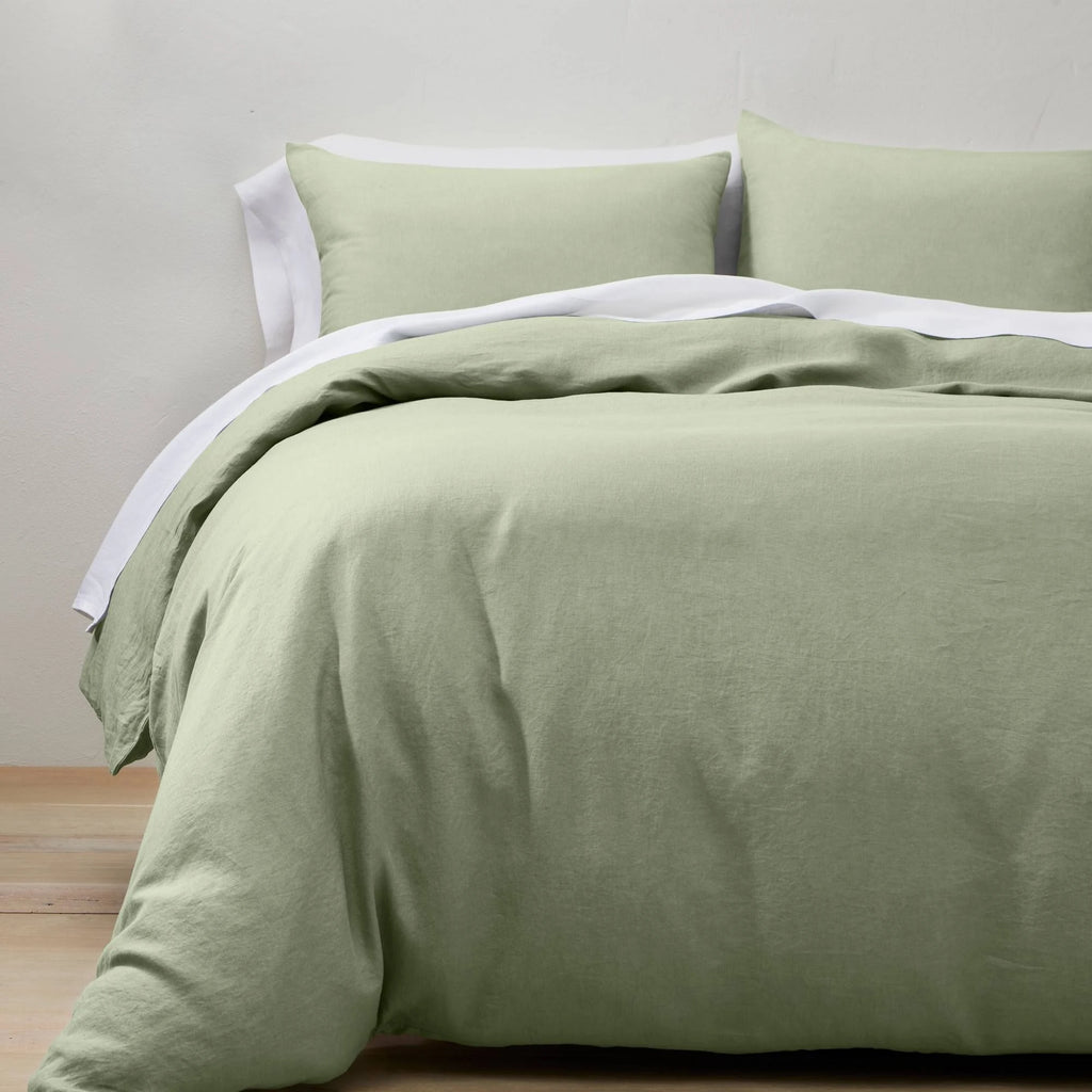 Sage Green Linen Duvet and Sham Set P612361