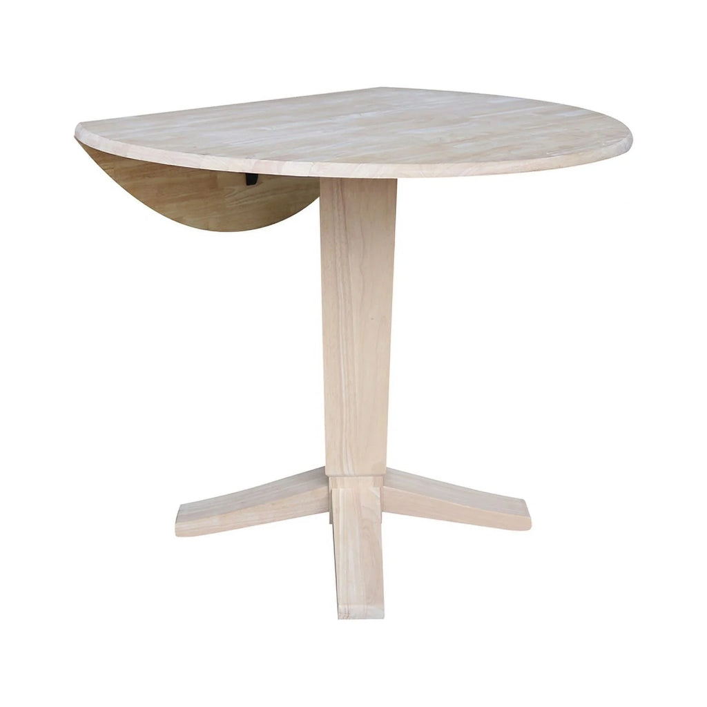 42" Round Solid Wood Drop Leaf Counter Height Dining Table I931387