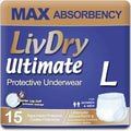 Large Ultimate Adult Incontinence Underwear, 15-Pack W756422