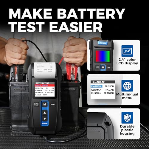 12V 24V 100-2000CCA Lead-Acid Battery Tester with Built-in Printer S761