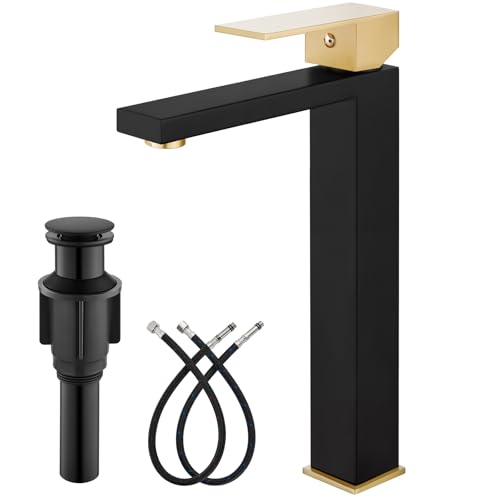 Brushed Gold Tall Single Handle Vessel Sink Faucet L993