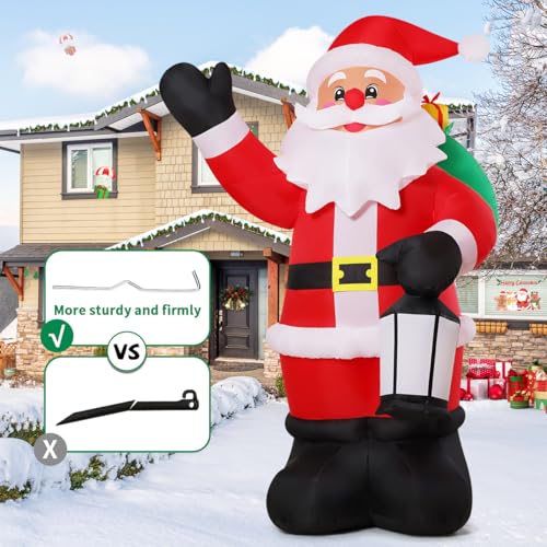 8 FT Inflatable Waving Santa Claus with Built-in LEDs K742336