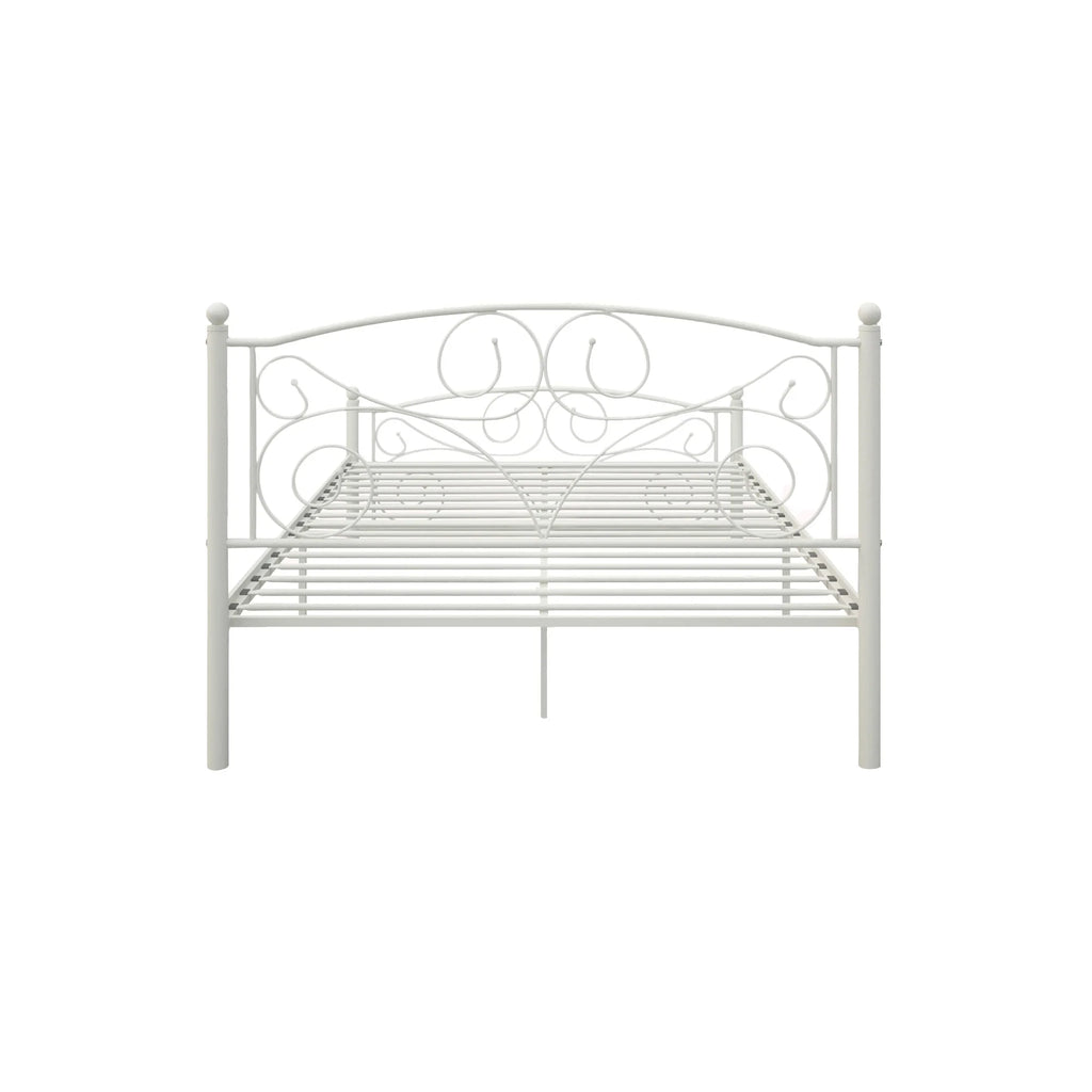 Queen Size Metal Bed Frame with Headboard and Footboard O924709