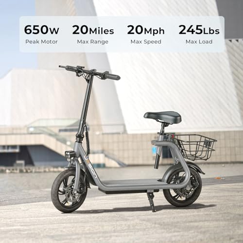 Electric Scooter with Seat, Front Suspension, Turn Signal C302