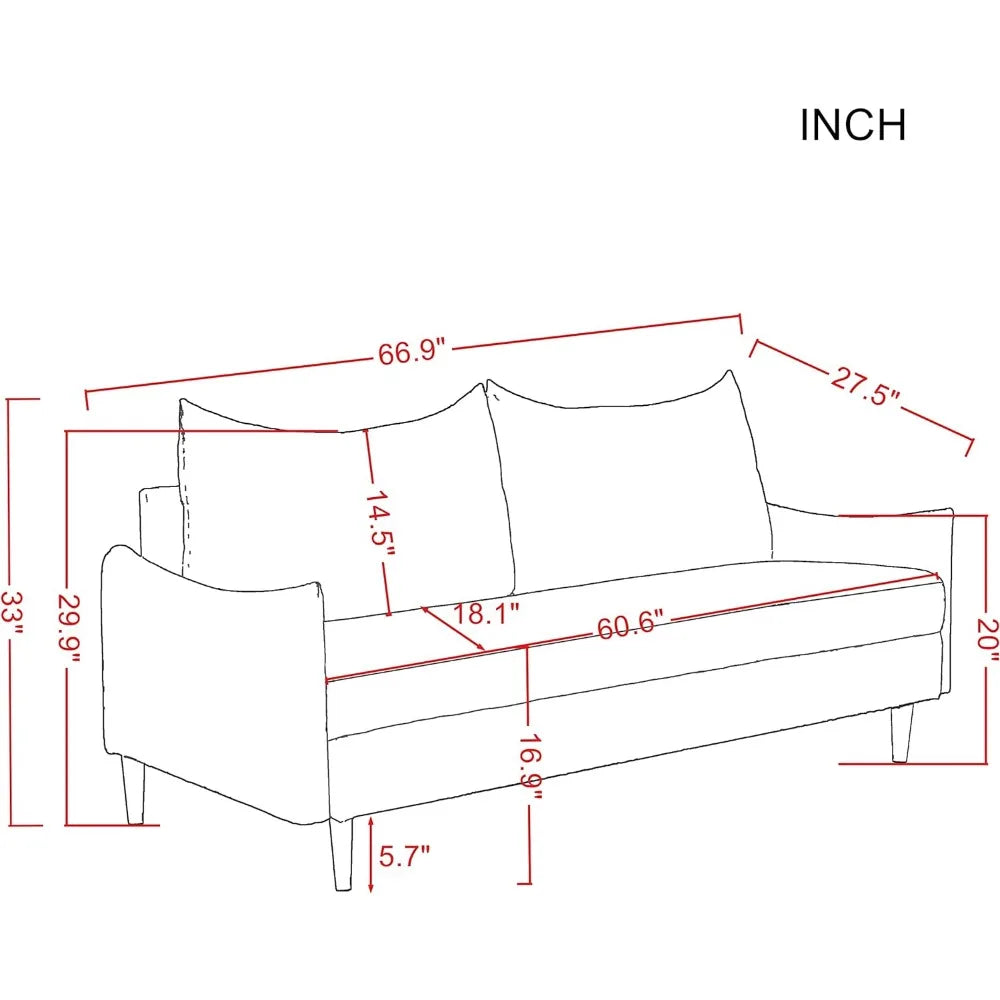 Upholstered 2-Seater Sofa Y281