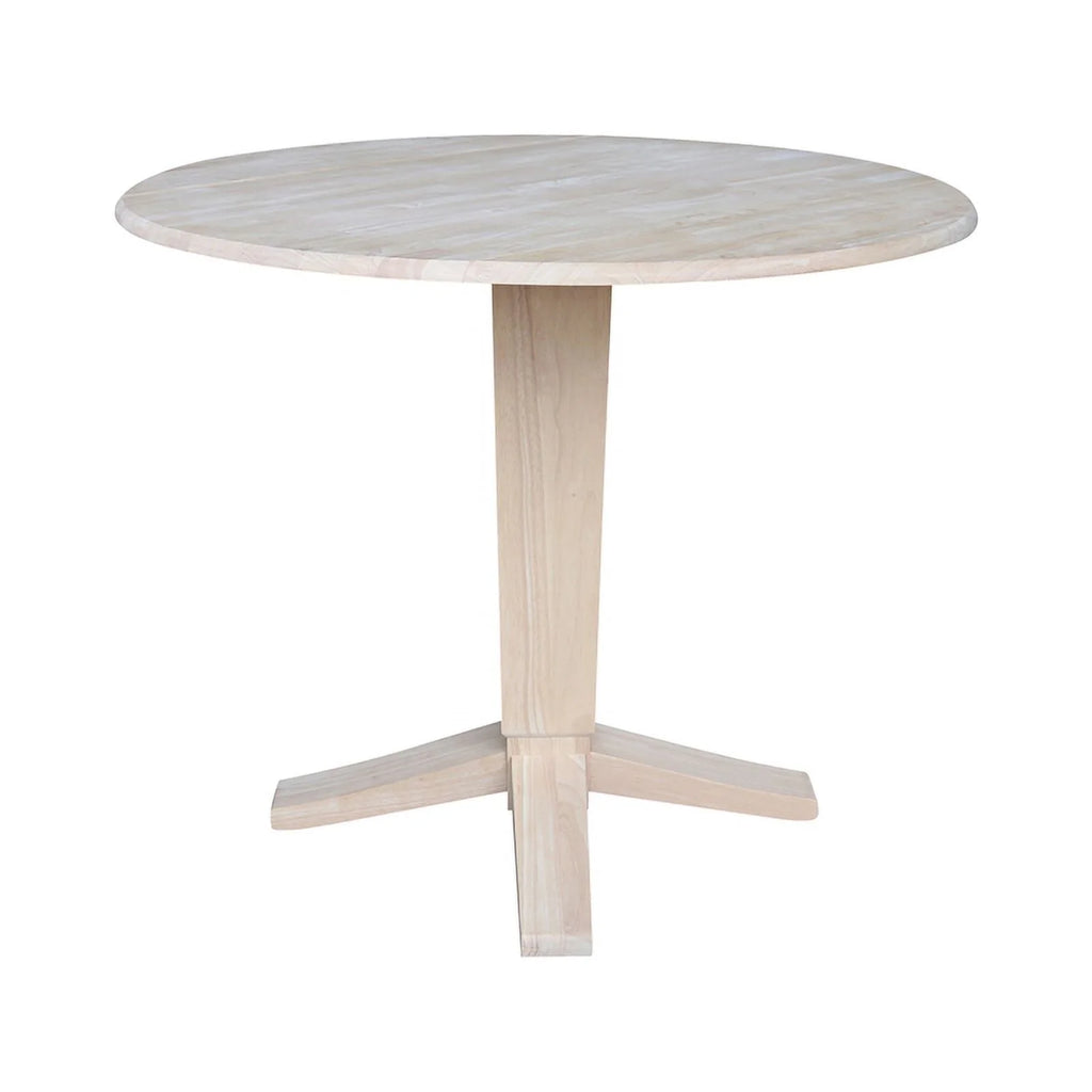 42" Round Solid Wood Drop Leaf Counter Height Dining Table I931387