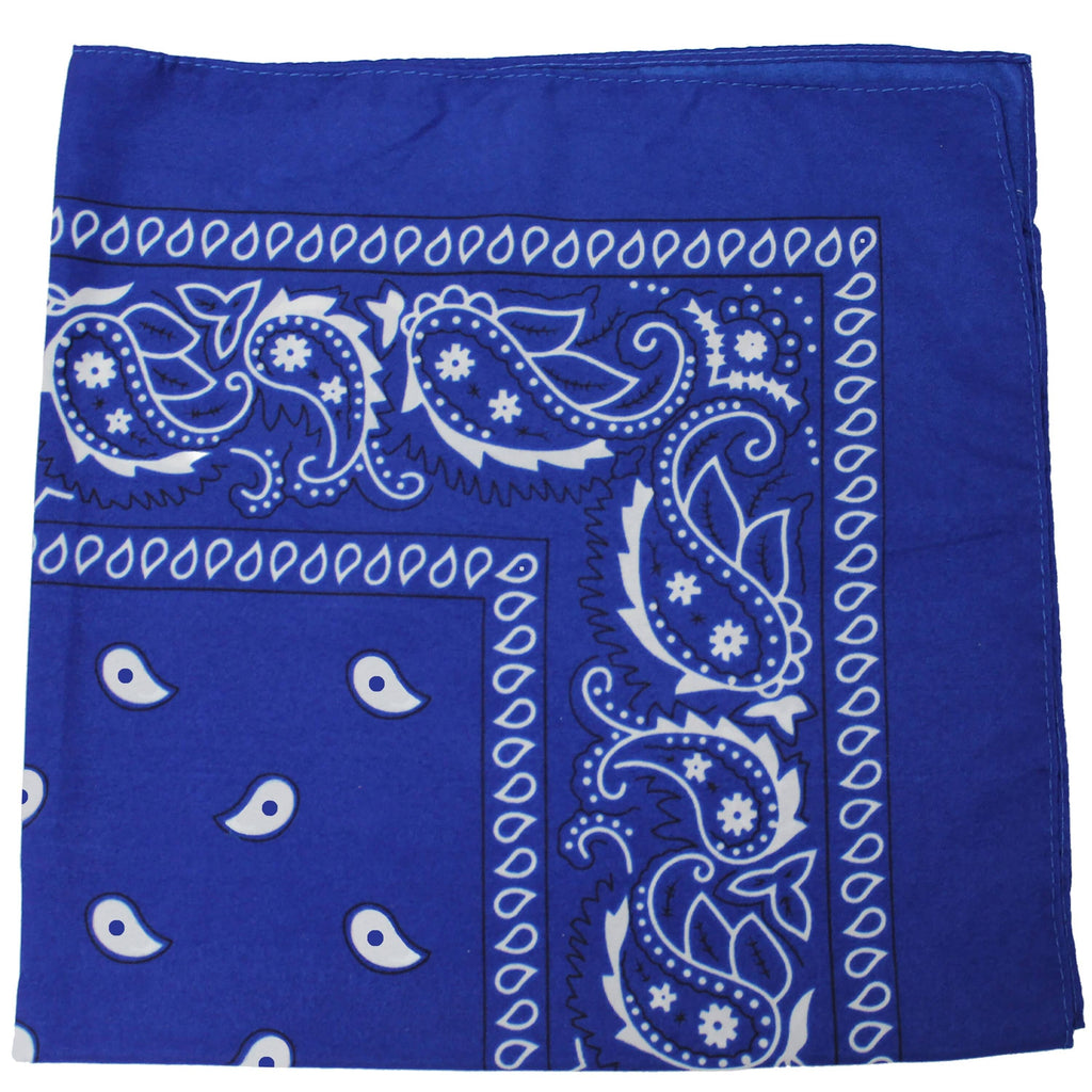96 Pack 100% Cotton Double Sided Paisley Bandanas N27786