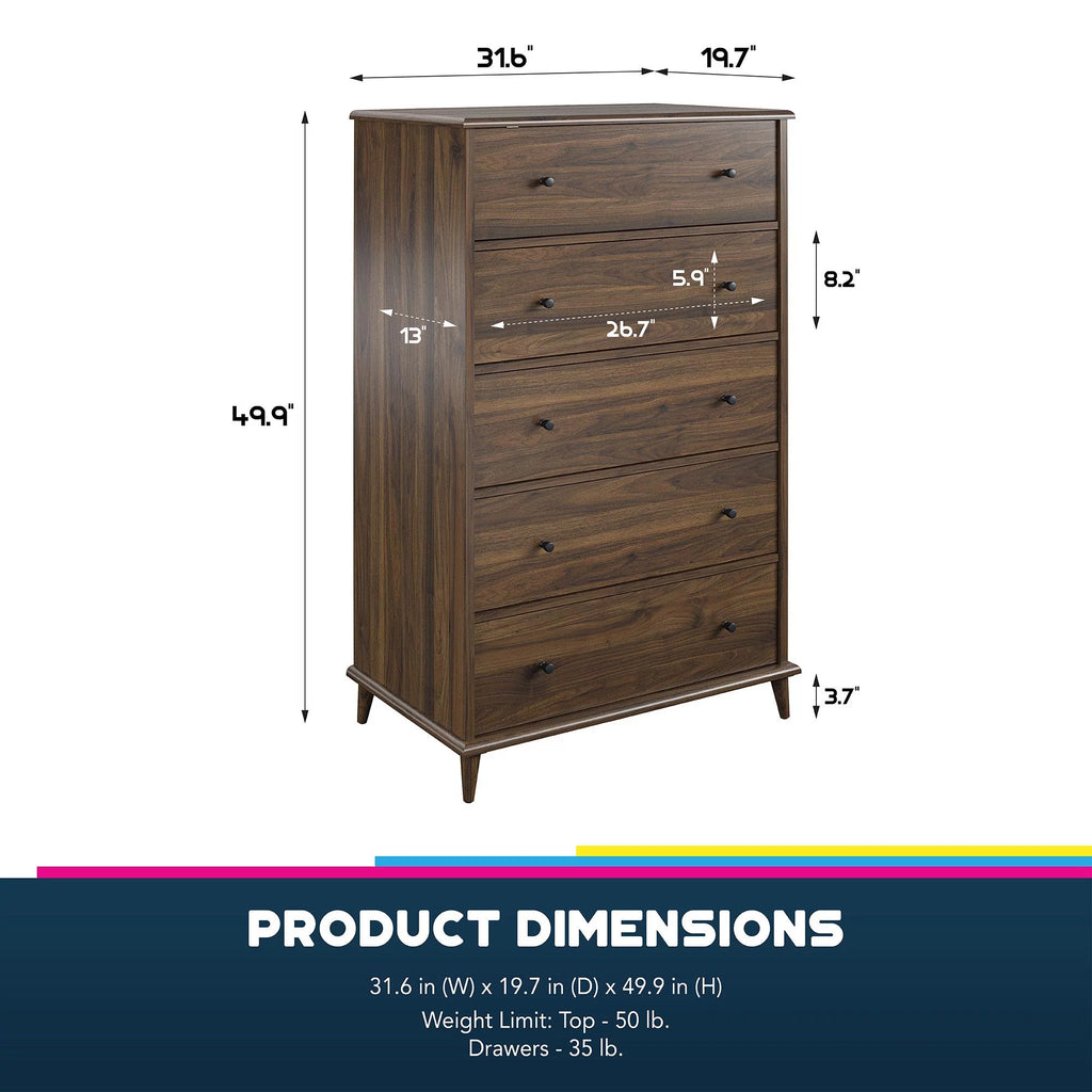 Ivory Oak 5-Drawer Dresser H47379