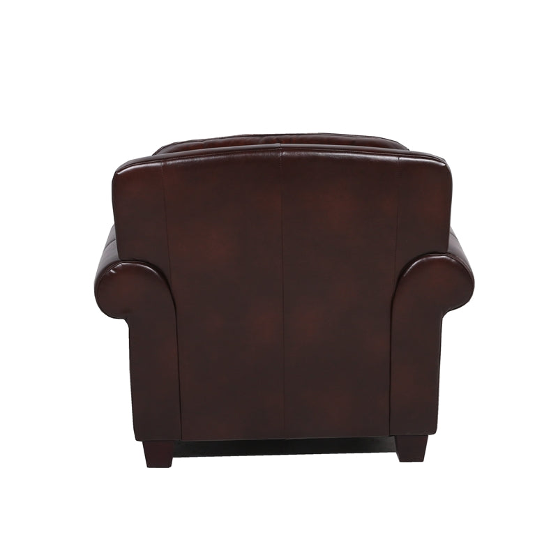 Brown Leather Chair With Nailheads Q582003