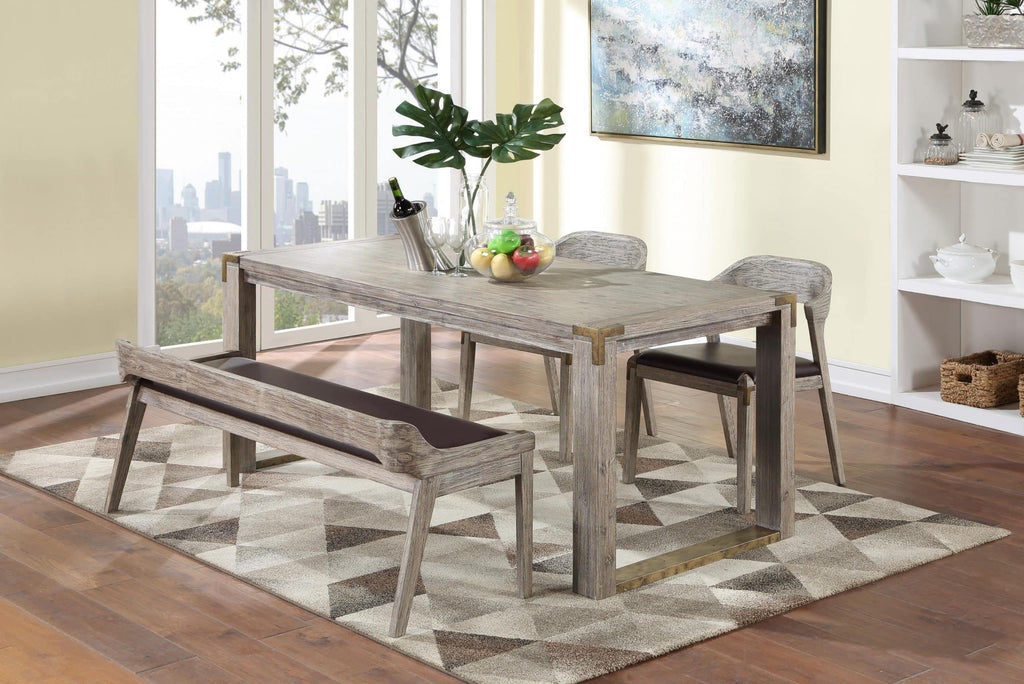 Dining Side Chair with Brown Faux Leather A730571