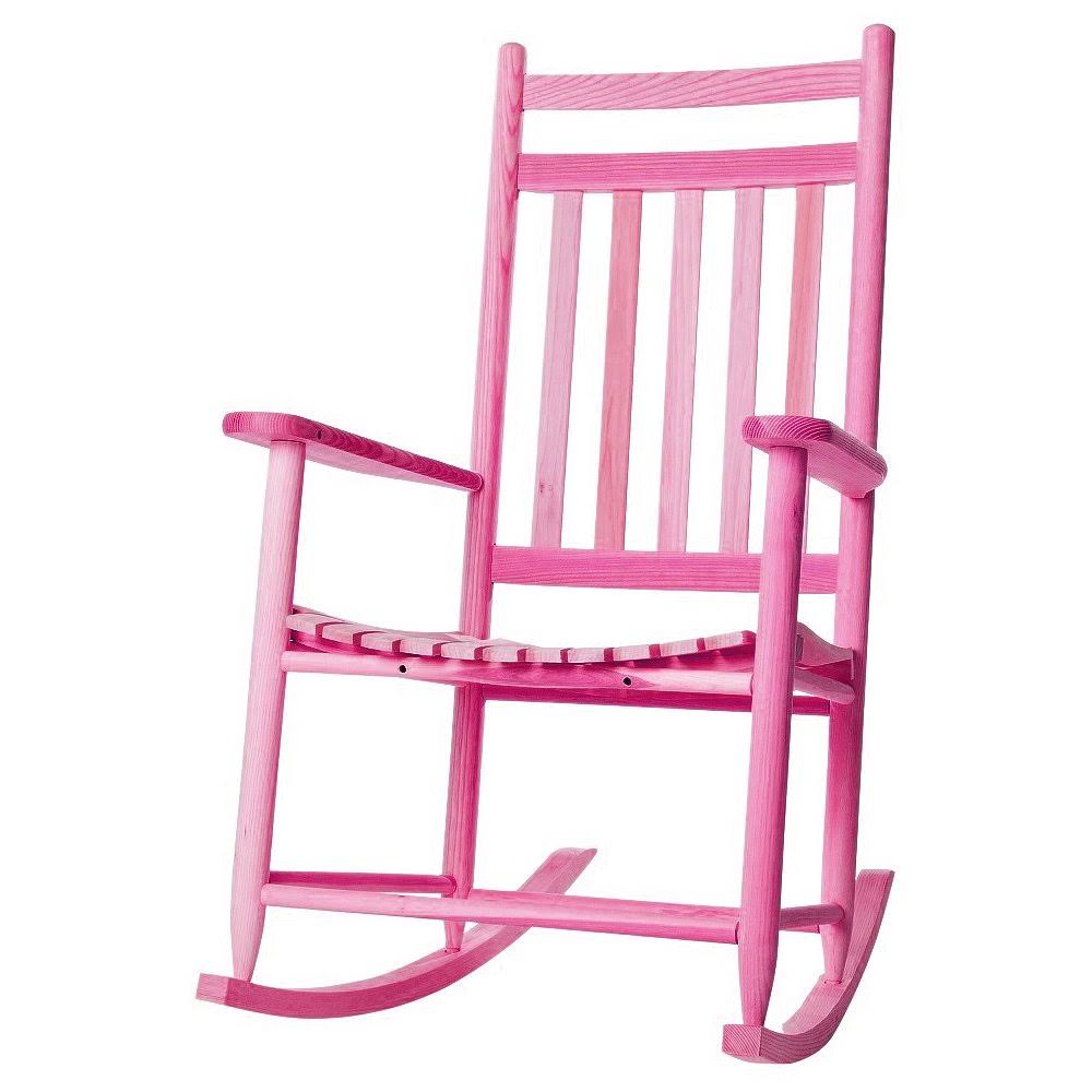 Coastal Pink Wood Rocking Chair M761