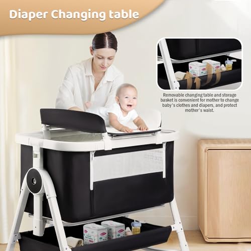 4 in 1 Baby Bassinet with Wheels and Storage Basket G463