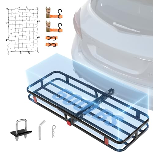 Folding Hitch Carrier 500lb Capacity Cargo Basket Waterproof Bag Z998
