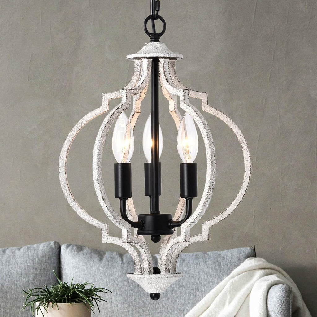 Black 3 Light Metal Chandelier N189928