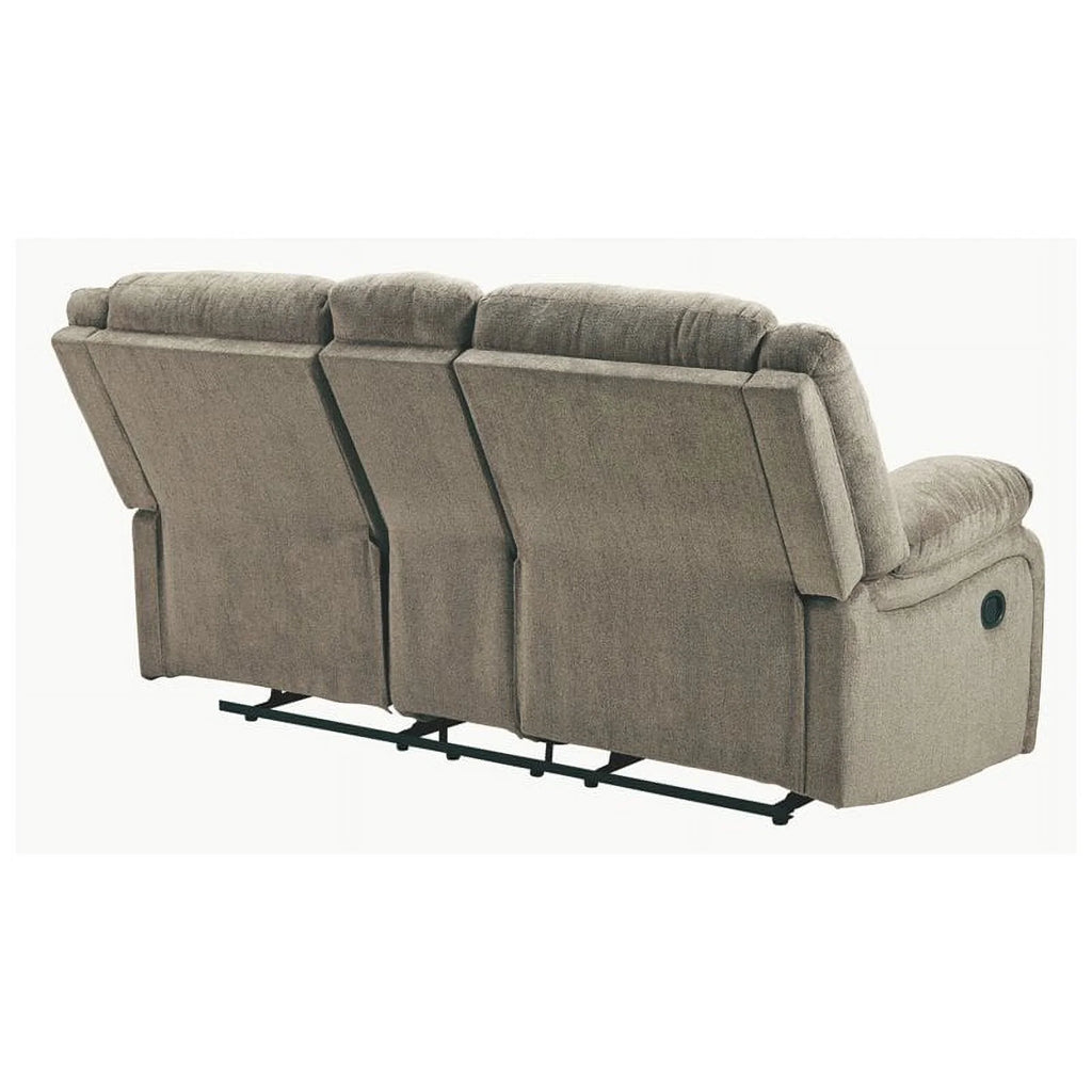 Contemporary Fabric Reclining Loveseat in Pewter W529