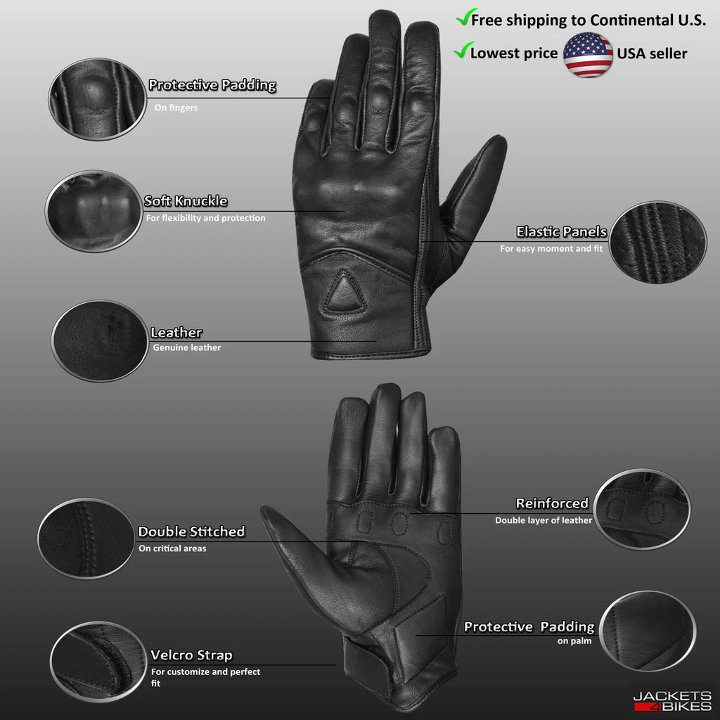 Men's Leather Motorcycle Gel Gloves G97824
