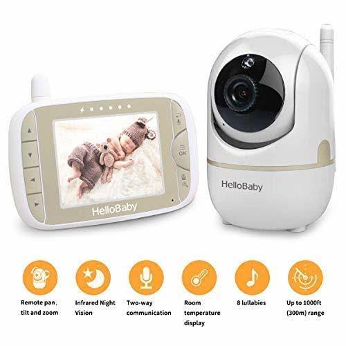 Baby Monitor with Remote Pan-Tilt-Zoom Camera and 3.2 LCD Screen, Infrared Night Vision E959
