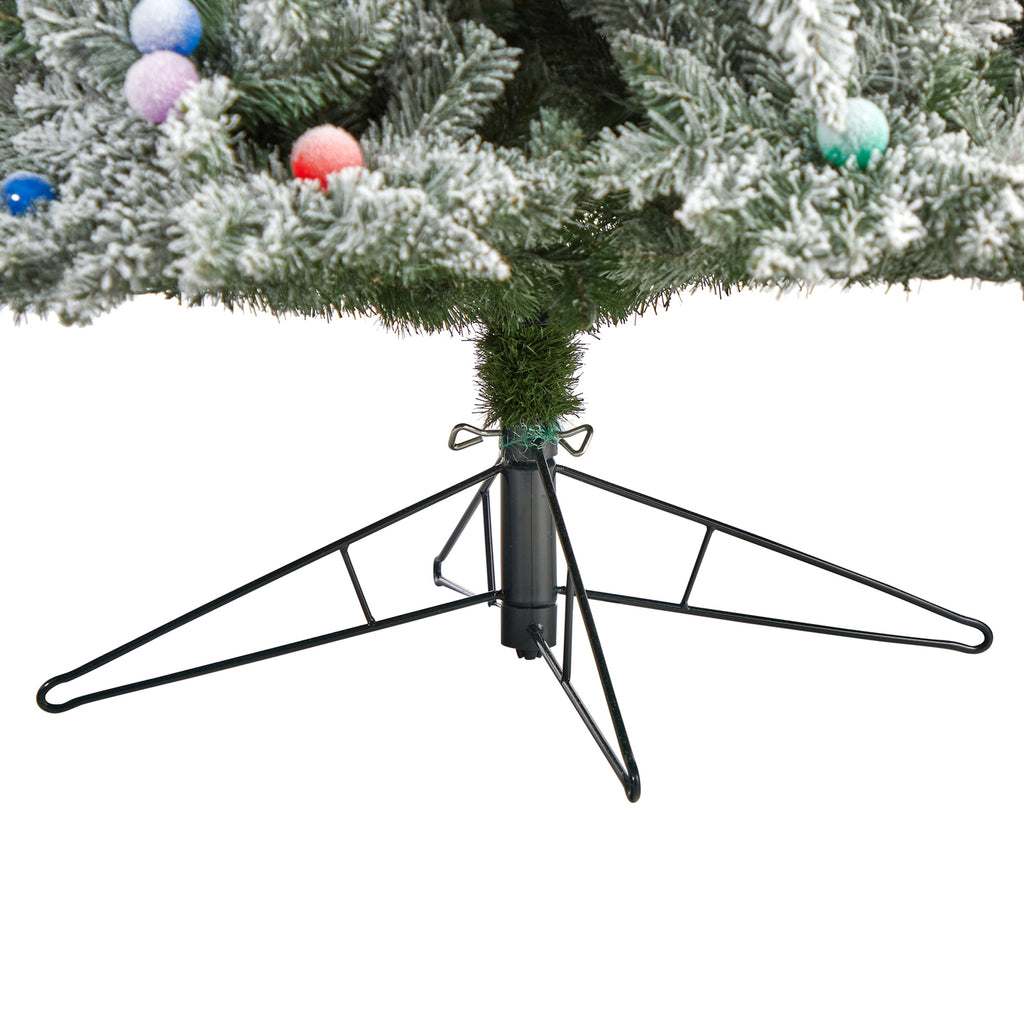 9.5Ft. Artificial Christmas Tree With 150 Multi Color Globe Bulbs And 2297 Bendable Branches K6717