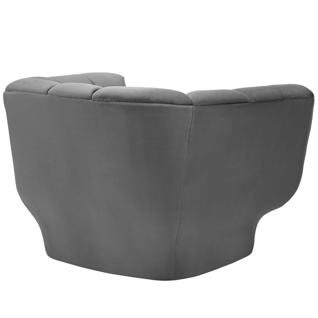 Gray Performance Velvet Sofa and Armchair Set A894