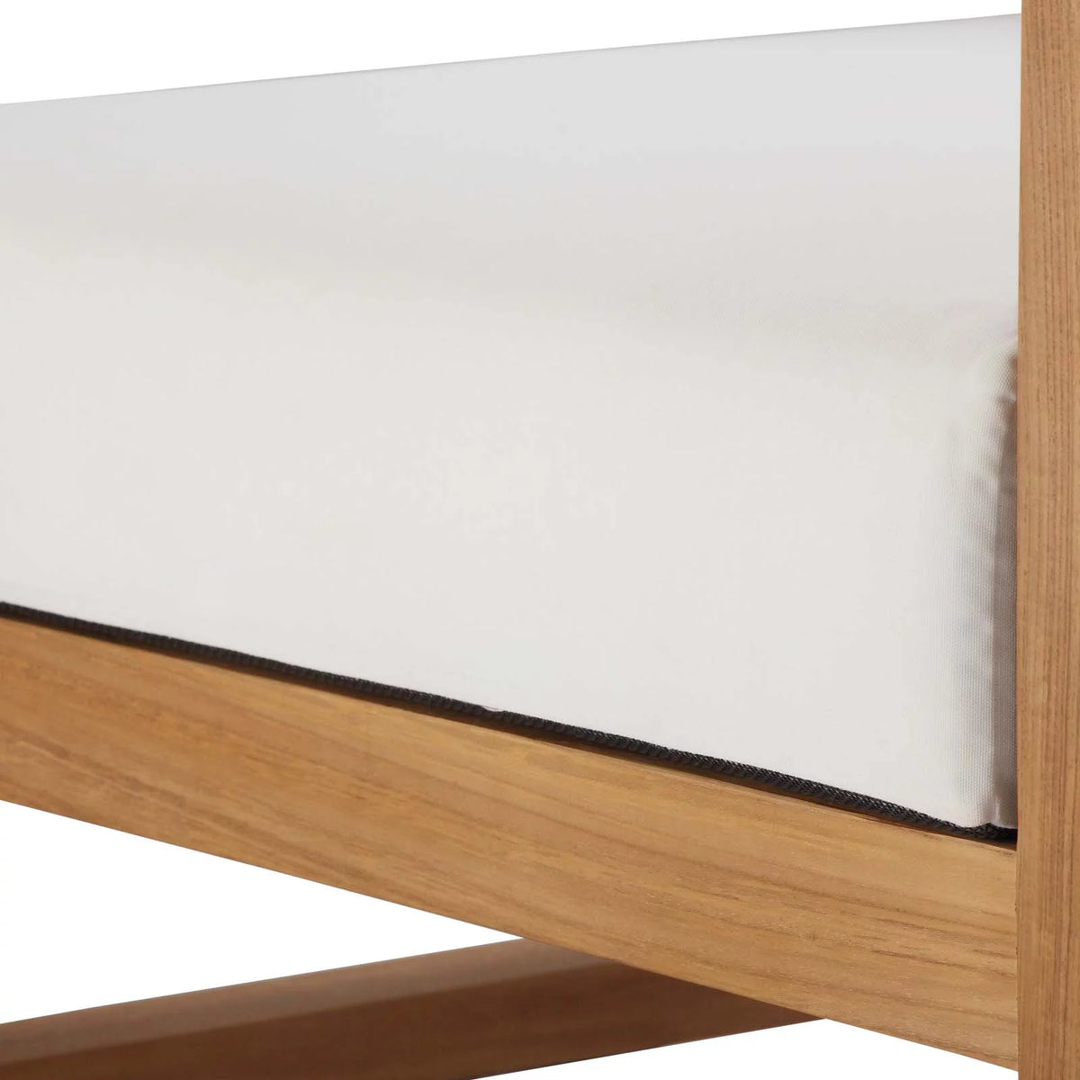 White Teak Wood Fabric Lounge Chair Z386