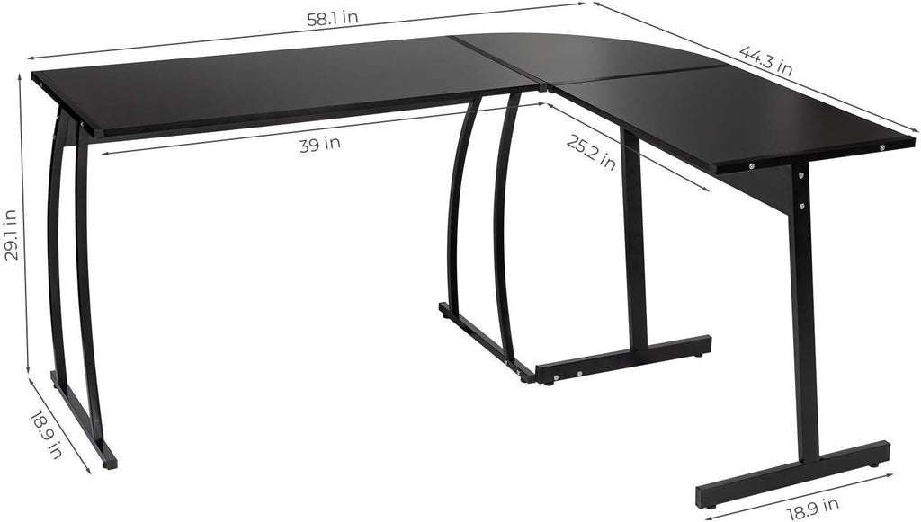 L Shaped Desk and File Cabinet with Open Storage Shelf I901379