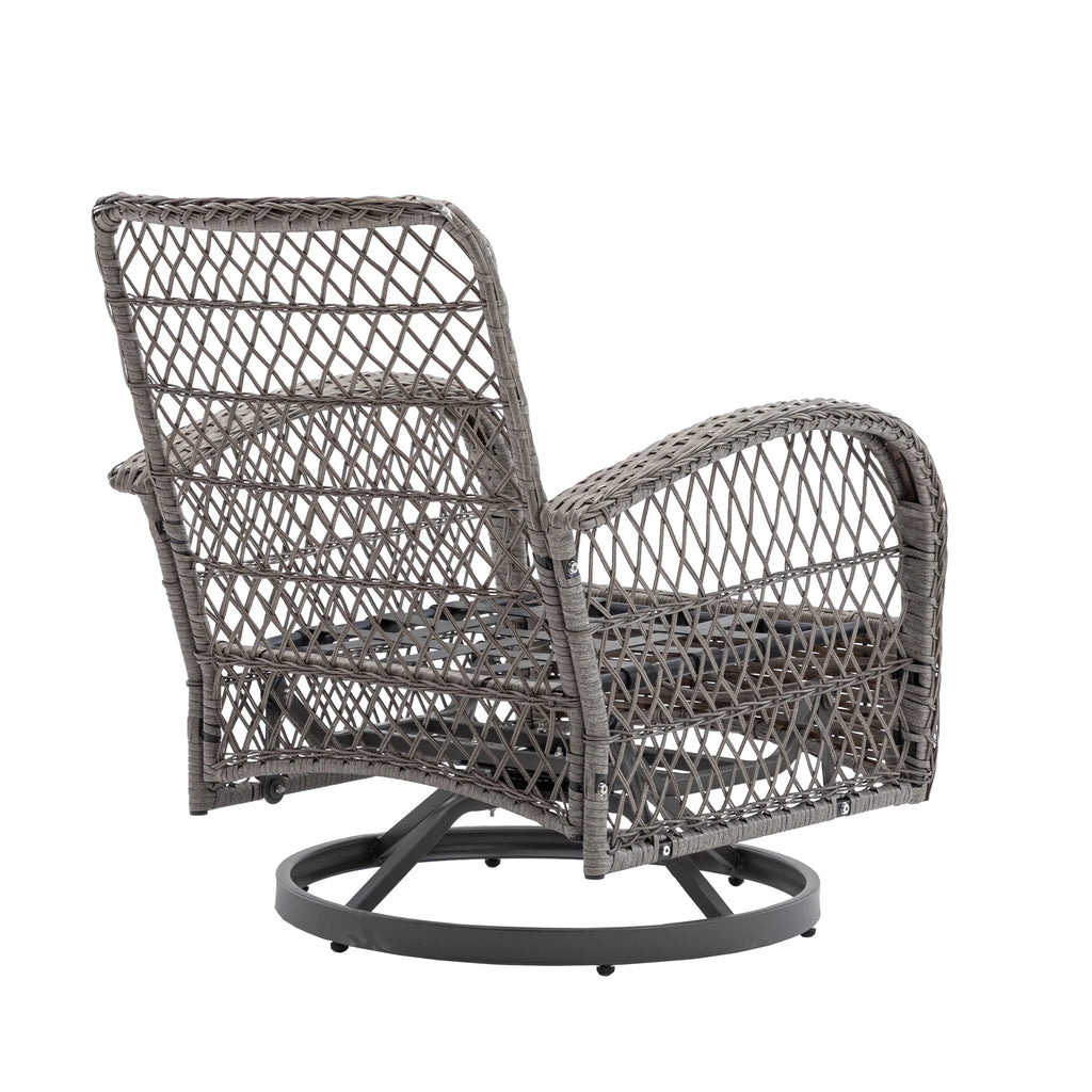 Navy Blue 3 Pc Outdoor Swivel Rocker Patio Chairs D59602