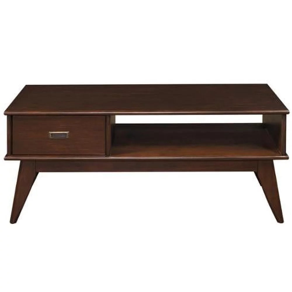 Solid Hardwood 48 Inch Wide Rectangle Mid Century Modern Coffee Table E30664
