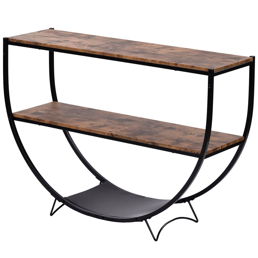 Black Distressed Wood Console Table C877
