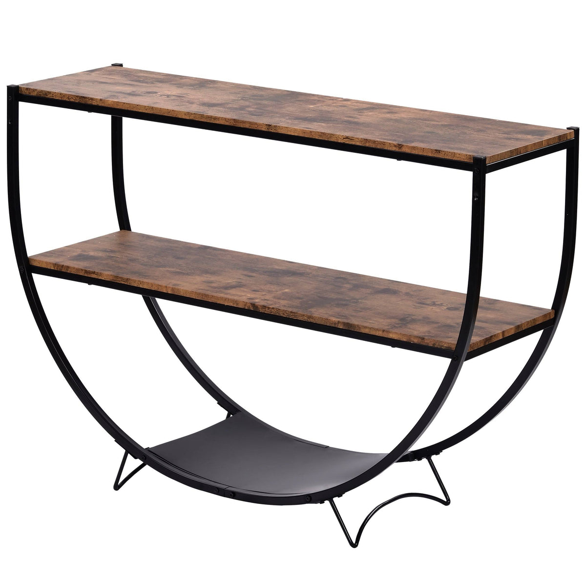 Black Distressed Wood Console Table C877