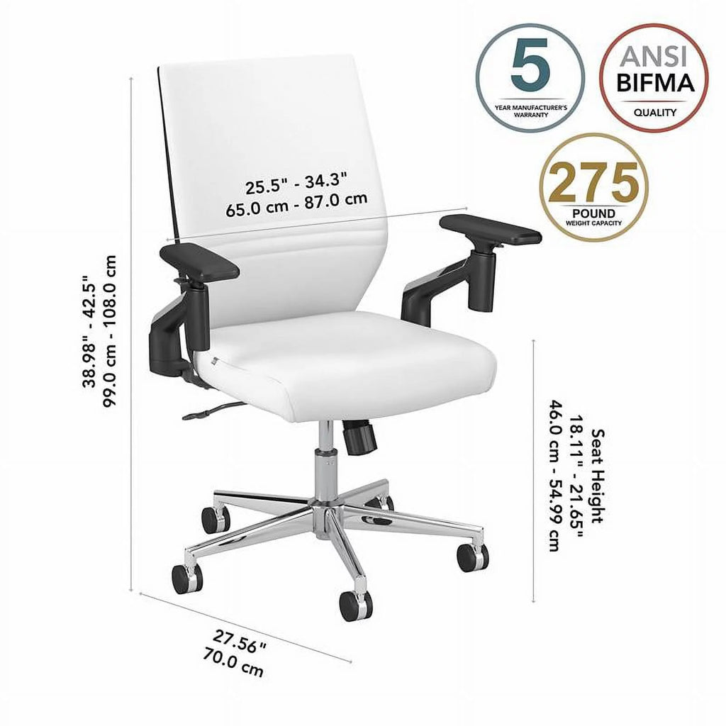 White Faux Leather Office Chair Q2564
