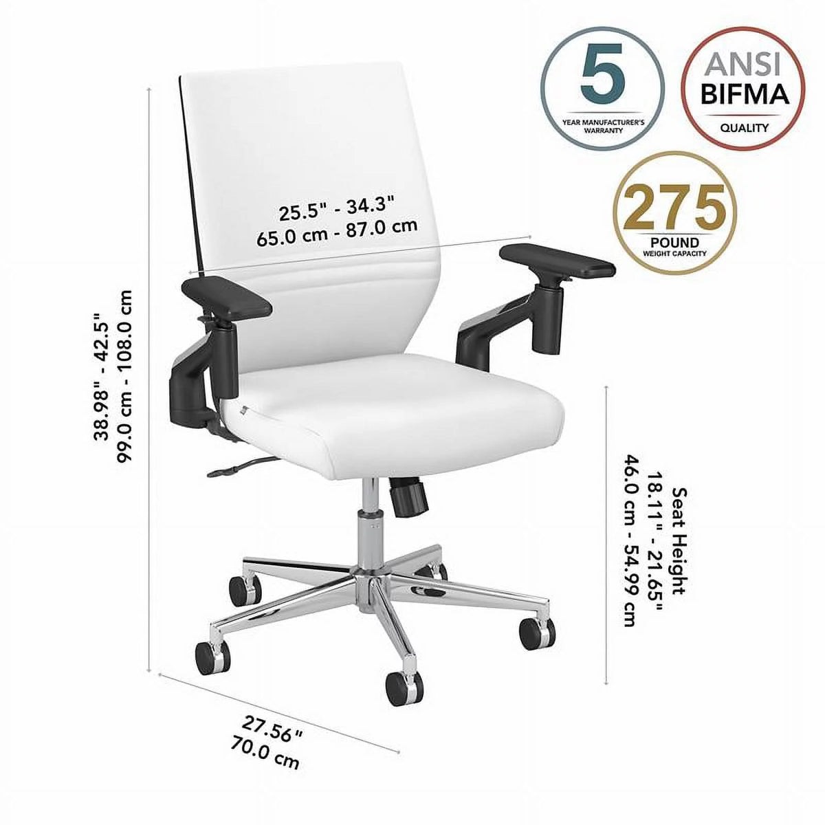 White Faux Leather Office Chair Q2564