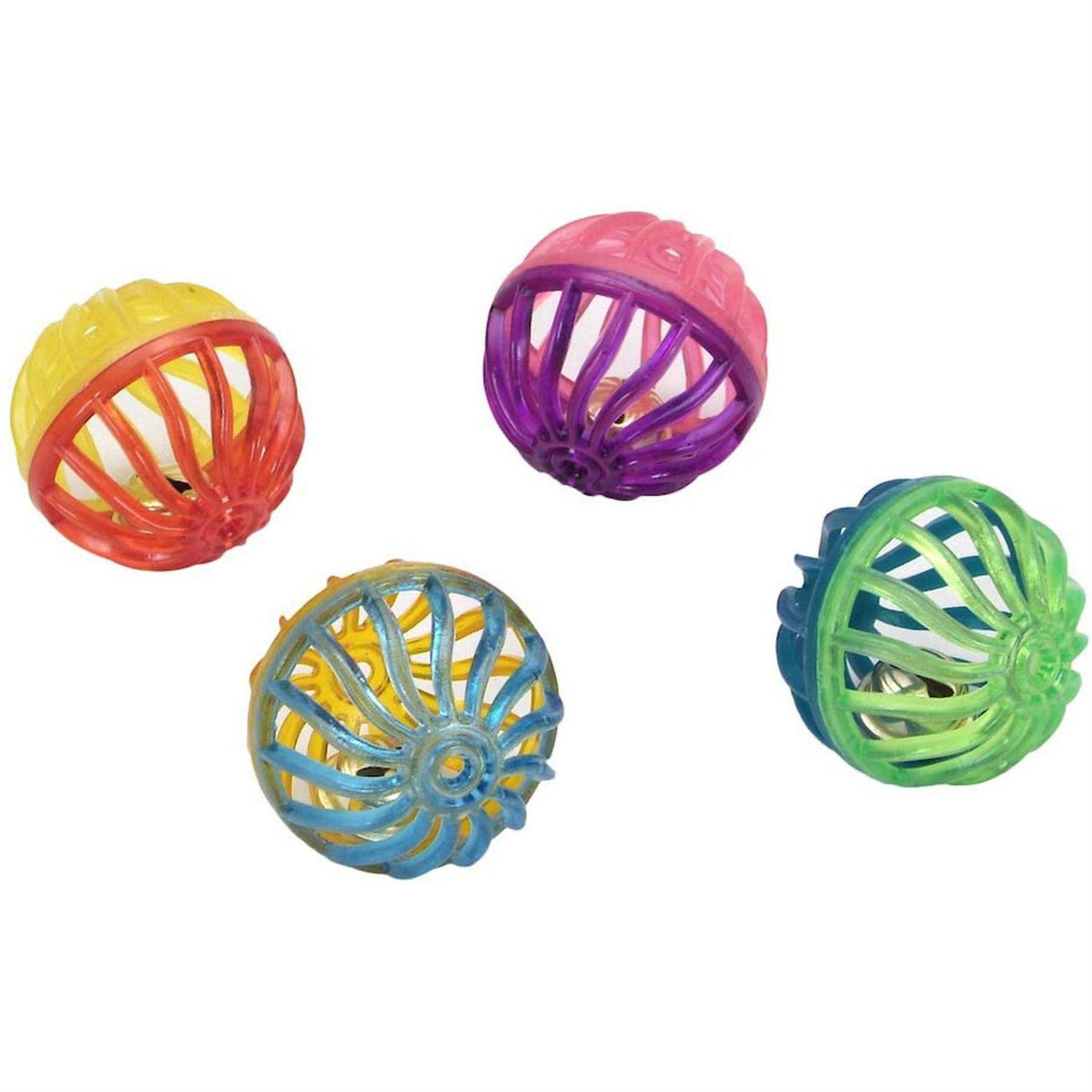 Assorted Lattice Balls Cat Toys 4/Pkg V22484