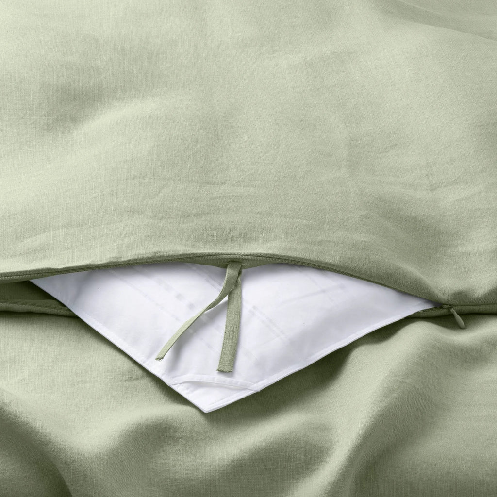 Sage Green Linen Duvet and Sham Set P612361