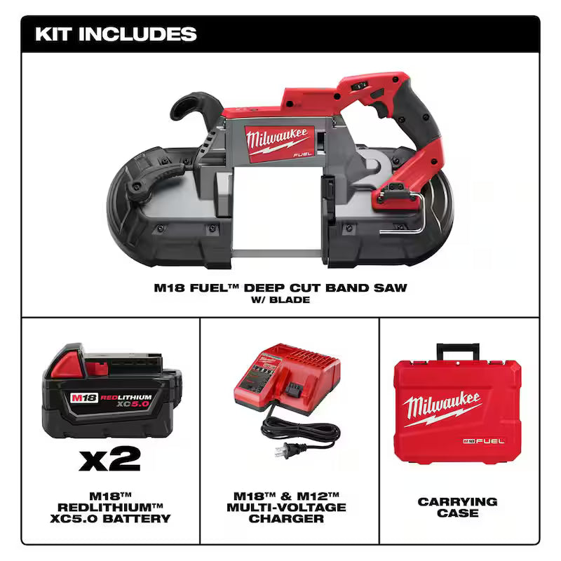 18-V Lithium-Ion Brushless Cordless Deep Cut Band Saw with Two 5.0Ah Batteries B7890