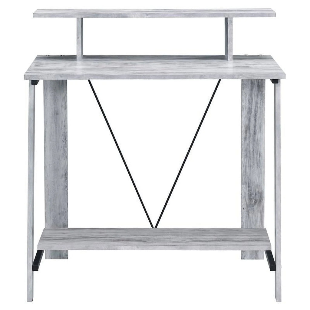 Antique White and Black Wood Writing Desk Z2315