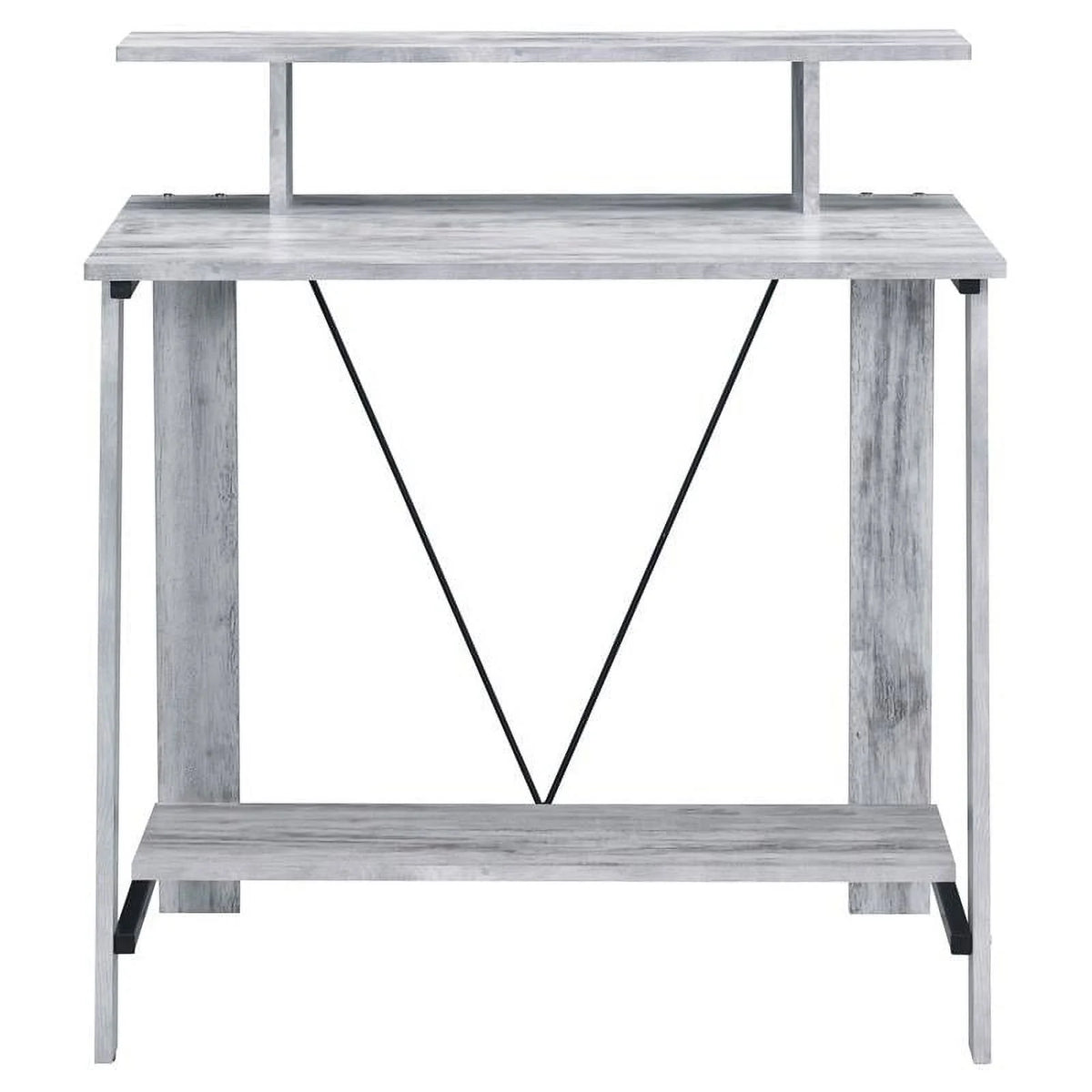 Antique White and Black Wood Writing Desk Z2315