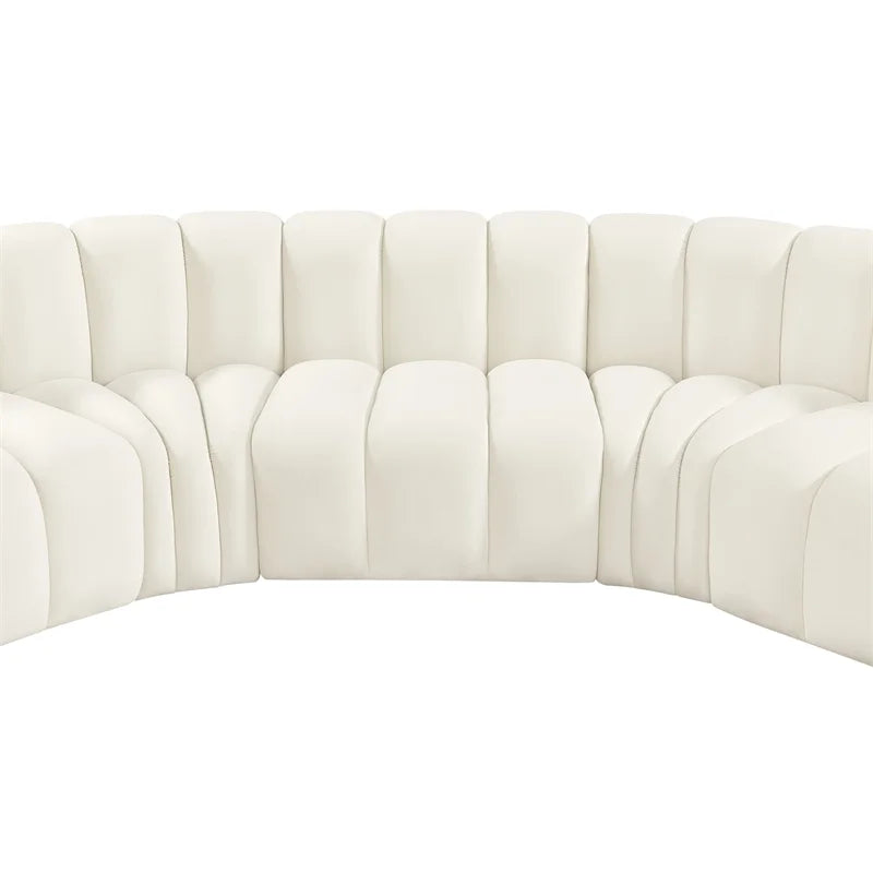 Cream Velvet Modular Sofa U578922
