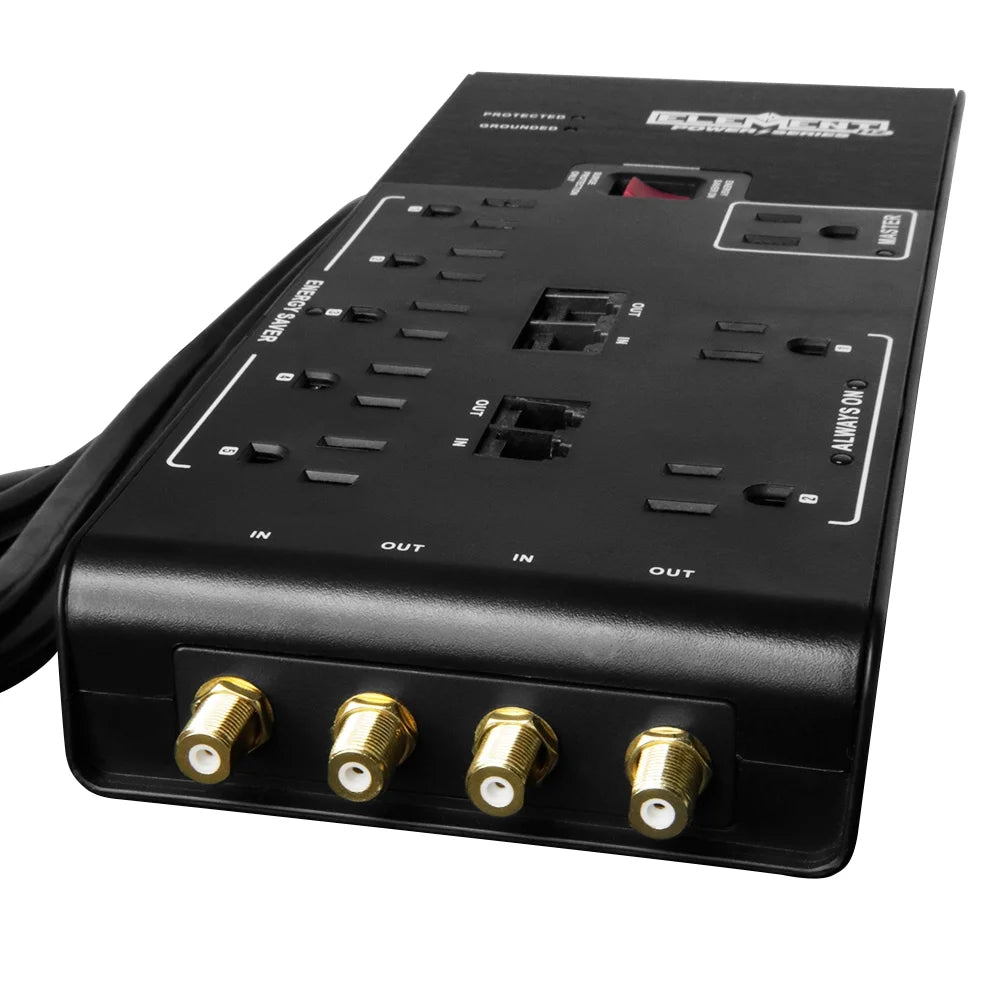 Smart Surge Protector 3600 Joules 8 Outlets 3-Prong Plug D961