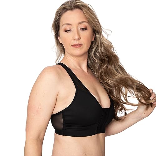Front Closure Wirefree High Support Pocketed Mastectomy Racerback Sports Bra R68395