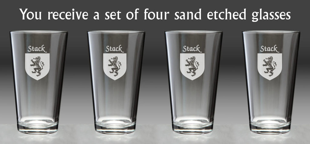 Irish Coat of Arms Pint Glasses Set of 4 L7137
